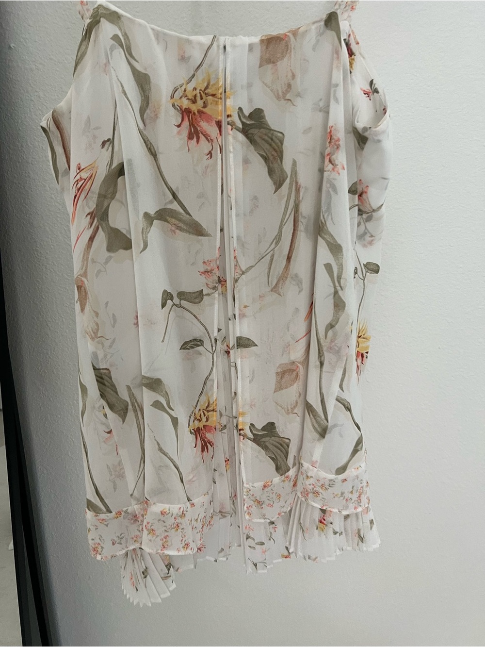 White House Black Market Floral Camisole in White with Green and Yellow